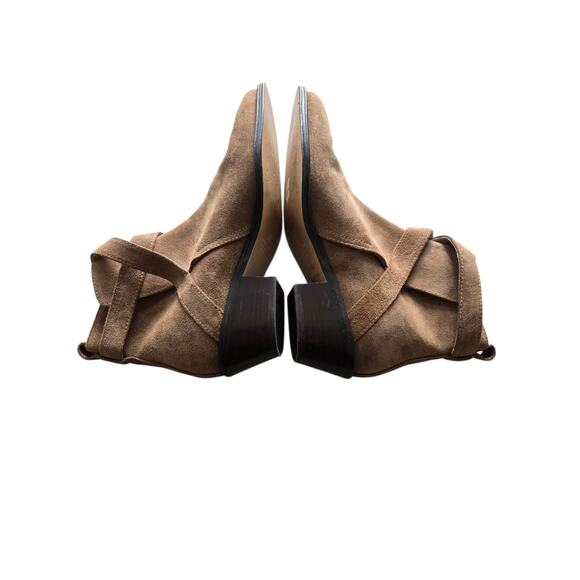 Womens Banana‎ Republic 6.5 Leather Buckle Strap Tan Ankle Boots - Picture 13 of 14